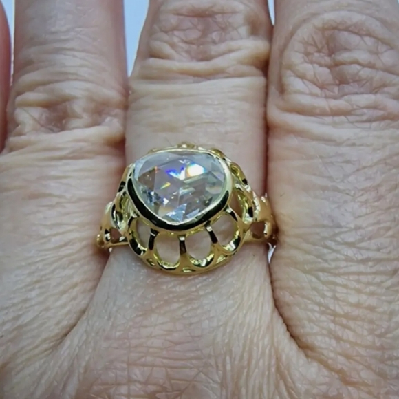 True antique natural rose cut diamond. HUGE! Heart shaped. - Picture 5 of 6